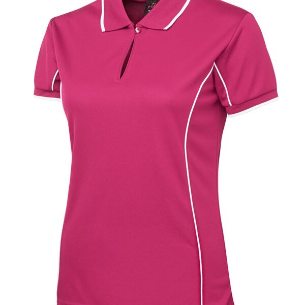 Podium Ladies Piping Polo Forest/White 8 Thumbnail