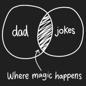 Dad Jokes where the magic happens - Black JB's Tee  Design
